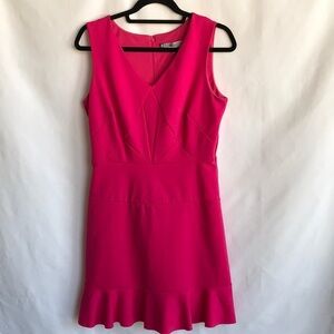 Jennifer Lopez hot pink sleeveless V-neck dress
